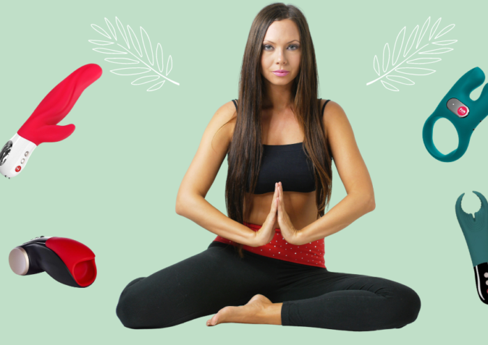 woman meditating surrounded by best eco-friendly toys
