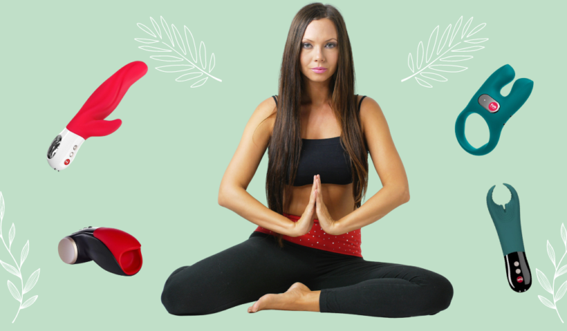 woman meditating surrounded by best eco-friendly toys
