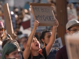 Roe V. Wade sign held by protester