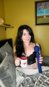 Annette Benedetti holding the Vim Vibrating Wand